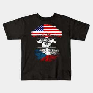 American Grown With Czech Roots - Gift for Czech From Czech Republic Kids T-Shirt